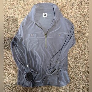 Anne Klein Gray Long Sleeve Top